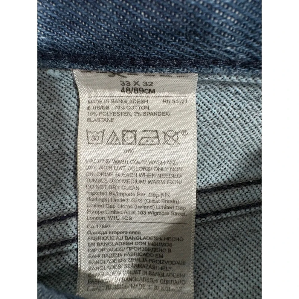 Banana Republic Traveler Slim Fit Jeans Mens 33x32 Dark Wash Distressed Denim